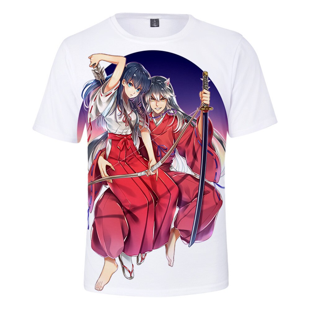 Anime Inuyasha 3D Print T Shirt    м    ׷ Tees Inu Yasha Cosplay Costume